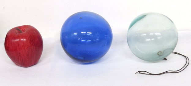 Two Free Blown 19th C. Witchballs - One in Cobalt!