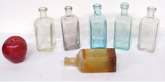 A Group of 6 E. Anthony NY Photo Chemical Bottles c.1860-80's