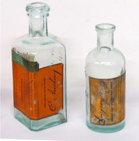 Two labeled E. Anthony New York Photochemical Bottles 1860-70's Era