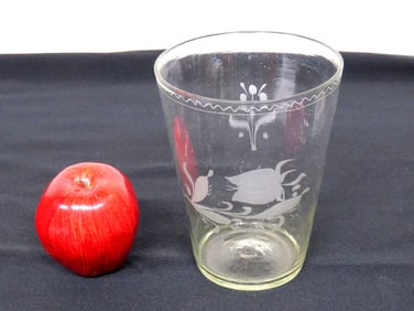 A Larger Sized 18th C. Engraved Flip Glass