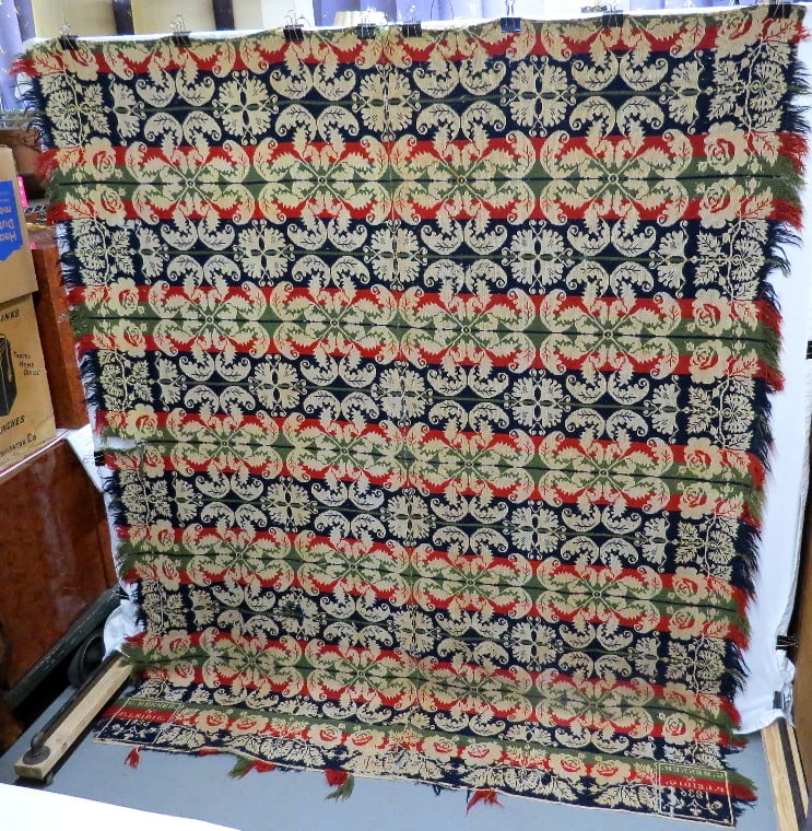 An 1836 Lebanon County PA Jacquard Coverlet by Renner & Leidig (1 of 16)