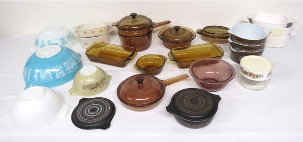 A Large Table Lot of Pyrex & Corning Ware