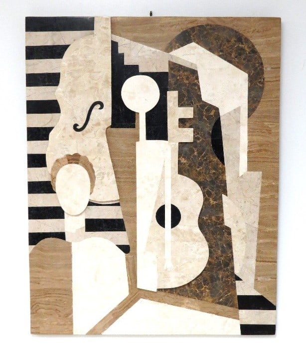 Marquis Collection Beverly Hills Marble Cubist Veneer Sculpture.