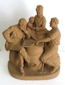 John Rogers Group "Checker's Up At The Farm", American, Early 20th C.