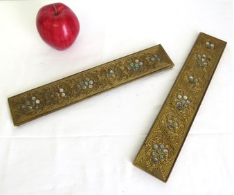 Pair of Tiffany Studio's #253 Mother of Pearl Inset Blotter Ends
