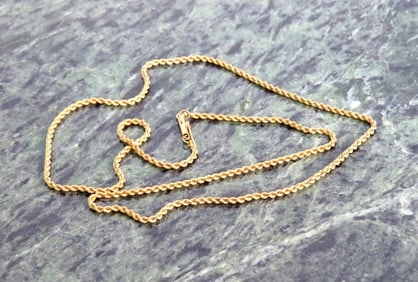 18kt Marked Gold Rope Chain 20" Length