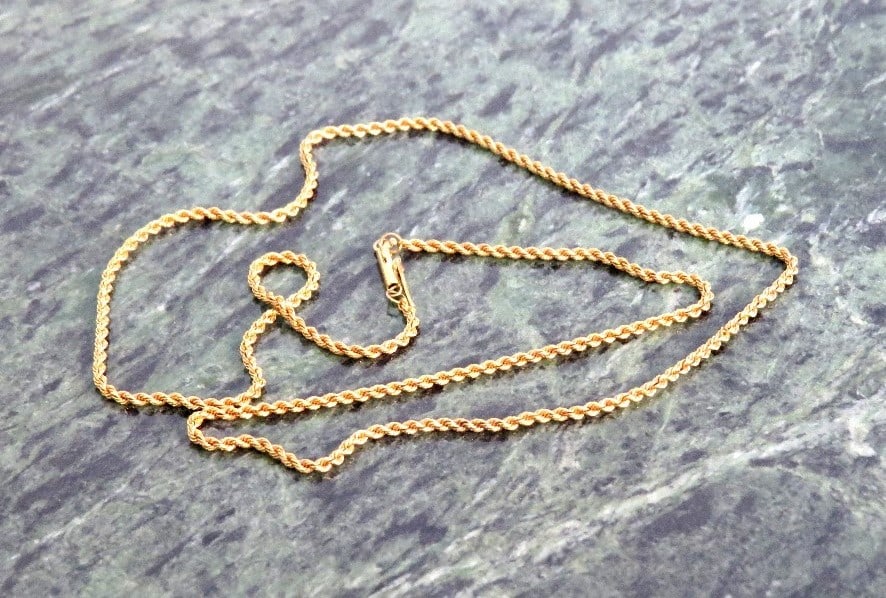 18kt Marked Gold Rope Chain 20" Length (1 of 3)