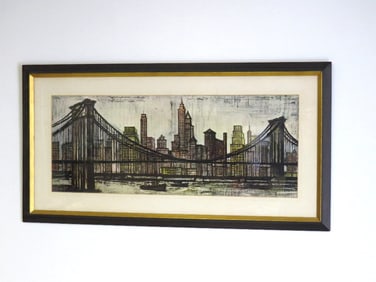 Bernard Buffet (1928-1999) Brooklyn Bridge Litho Dated 1958