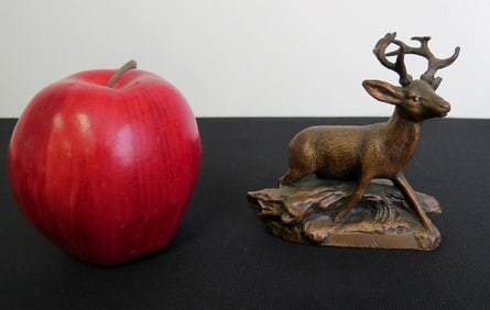 Bronze Stag Sculpture by H. VanWolf