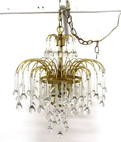 An Italian Venini Mid-Century Blown Glass Teardrop Chandelier