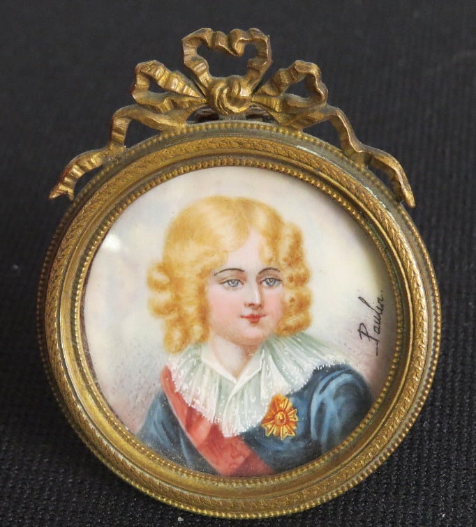 Hand painted Miniature Portrait in Frame - Napoleon? By Paulin (1 of 12)