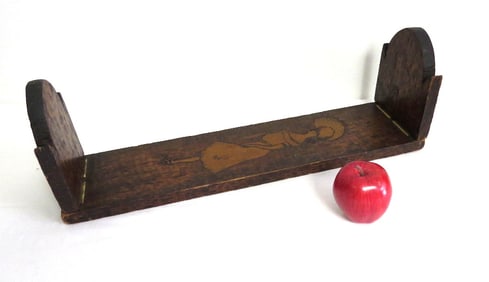 Arts & Crafts Wooden Carved Book Stand