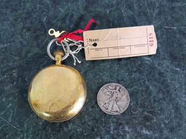 18kt Elgin Men's Keywind Pocket Watch - 18kt H.C. & Co. Case - Runs