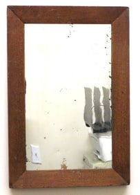 An Early Primitive Country Mirror w/Grain Painted Frame