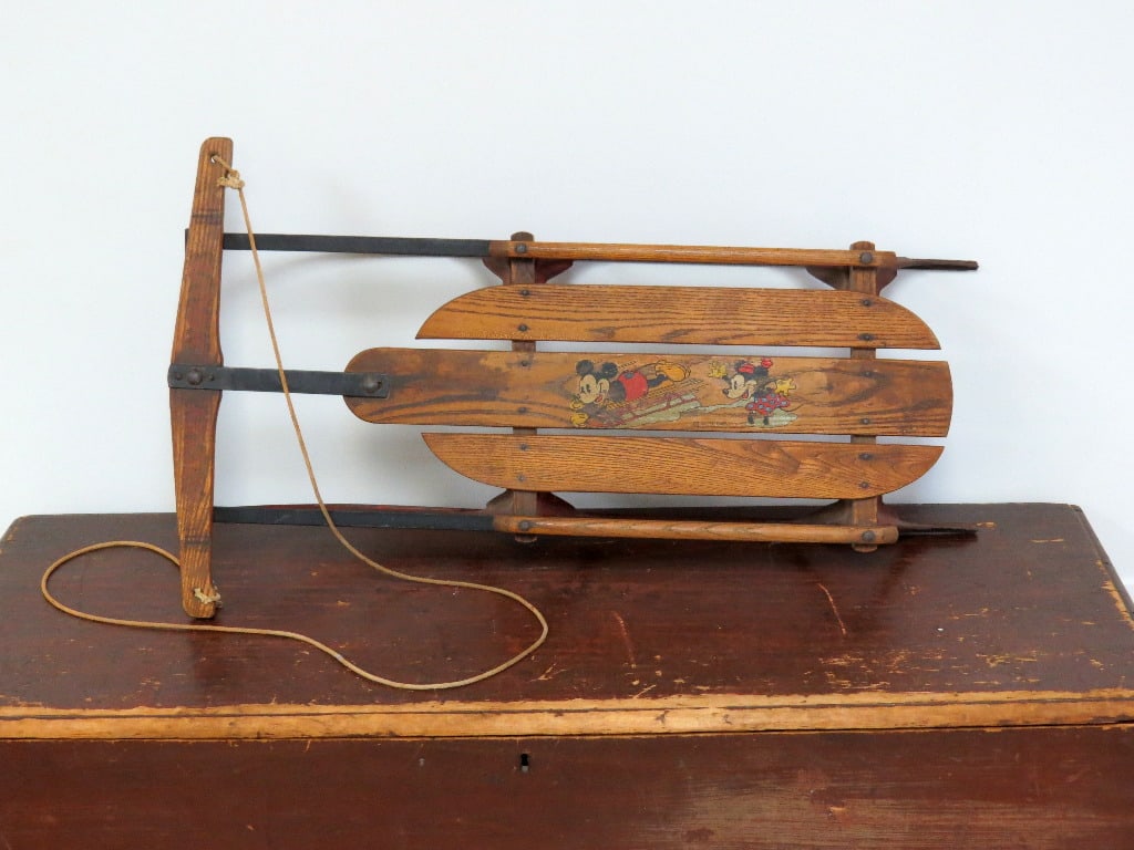 Early Mickey & Minnie Mouse Flexible Flyer Sled (1 of 7)