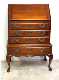 Maddox Queen Anne Mahogany Secretary Desk MCM (1 of 10)