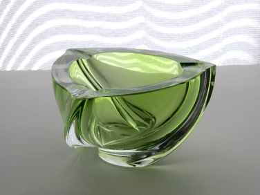 Val St. Lambert Translucent Citrine Glass Ashtray