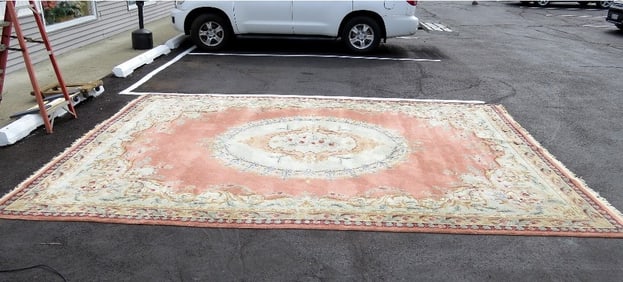 A Huge Room Size Aubusson Wool Carpet 16' 3 by 10' 2