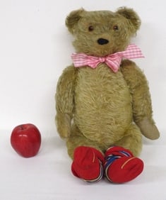 20th C. Blonde Mohair Stuffed Teddy Bear Poss Steiff