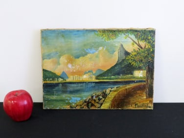 O/C Painting of Rio De Janeiro signed F. Mauduet