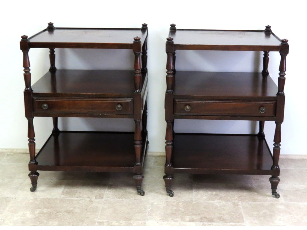 Pair of Mid-Century Mahogany End Tables (1 of 7)