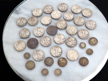 Estate Lot of Silver Halves, Quarters & Dimes