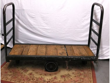 A Steampunk/Industrial Warehouse Oak & Steel Cart