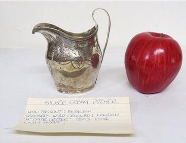 C. 1803/1804 Hallmarked English Silver Creamer