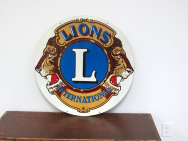 Lion's Club International Circular Metal Sign