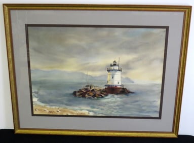 Franz Walter Bergman (American 1898-1977) W/C Lighthouse