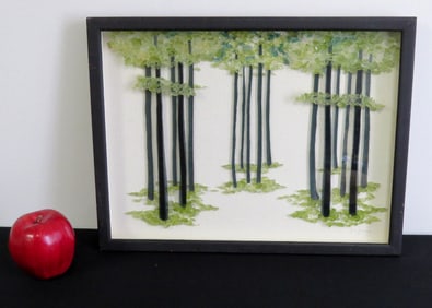 Glass Painting of Trees by Jon Baugh, Sugar Loaf Guild of NY