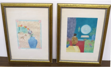 E.S. Bufano (B. 1953 - ) Two Signed Etchings Boudier & Chinasierie