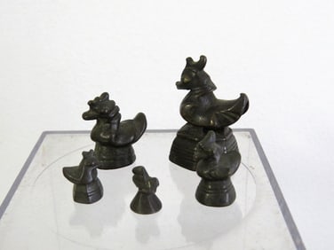 Five Vintage Burmese Opium Trade Weights