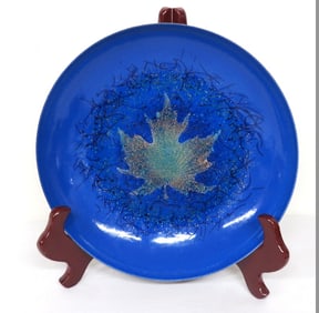 Curtis Jere "Artisan House" Enamel Maple Leaf Bowl