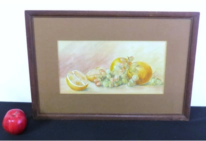 19th C. Pastel Still Life of Fruits