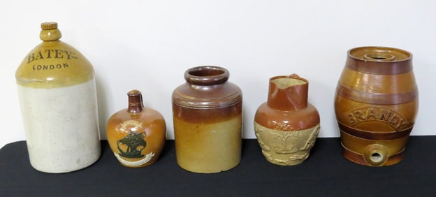 5pcs English / Doulton Lambeth 19th C. Stoneware