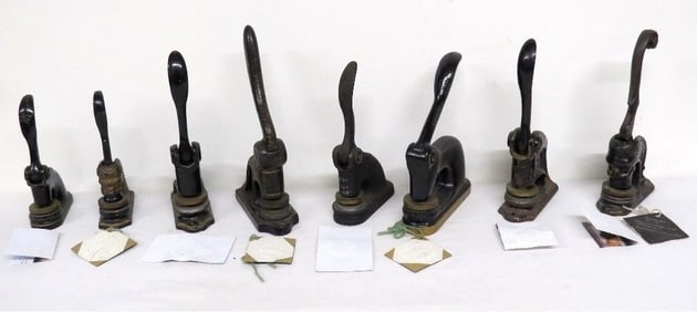 A Lot of 8 Cast Iron Early 20th C. Seals