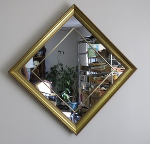 A Diamond Point Gilt Framed Decorator Mirror