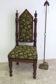 Victorian Gothic Revival Mahogany Upholstered Chair