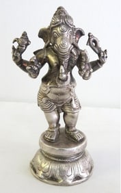 Silver Indian Ganesha Elephant Head Figure