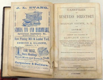 Child's 1872-73 Directory for Sullivan County, NY