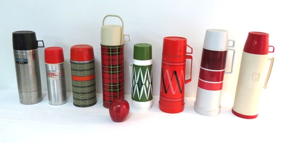Lot of 8 Vintage Thermoses