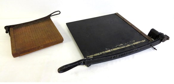 Pair of Antique Cast Iron Paper Cutters