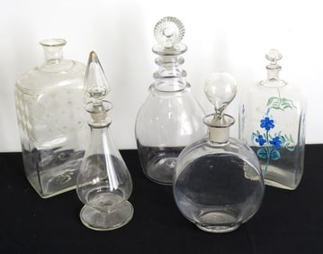 A group of 18th - 19th C. Blown Decanters