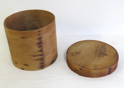A 19th C. Primitive Tall Pantry Box or Grain Measure With Orig Lid