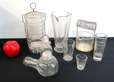 Lot of 19th C. Measuring Glasses & Other Kitchen Glass