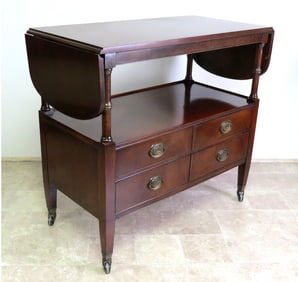 Mid-Century Drexel Mahogany Rolling Drop leaf Server