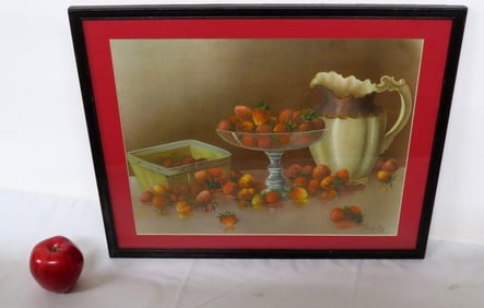 A Still Life of Strawberries by R. LeRoy
