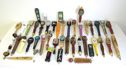 Table Lot of 45 New England Beer Taps