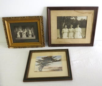 Three C.1900 Photographs & Hand Tinted Photo by Gibson